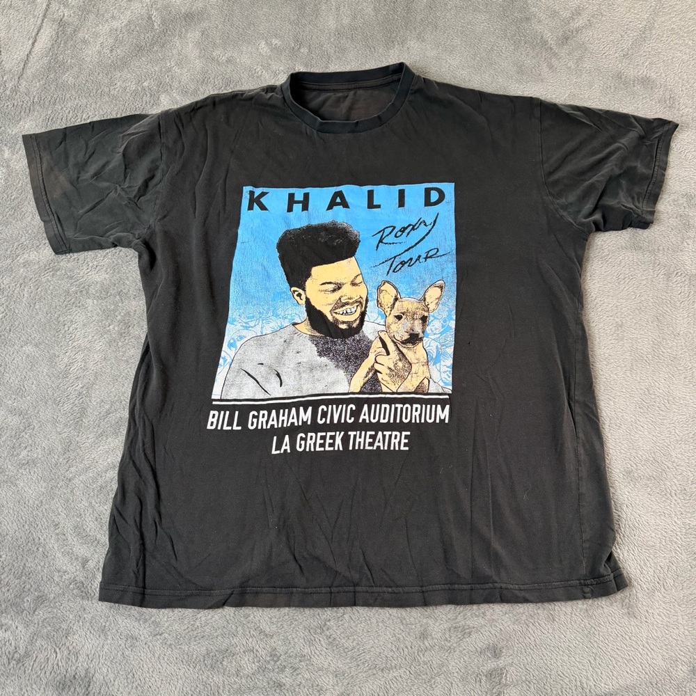 Khalid Roxy Tour Tee Men’s M Black Short Sleeve Concert Dates Back